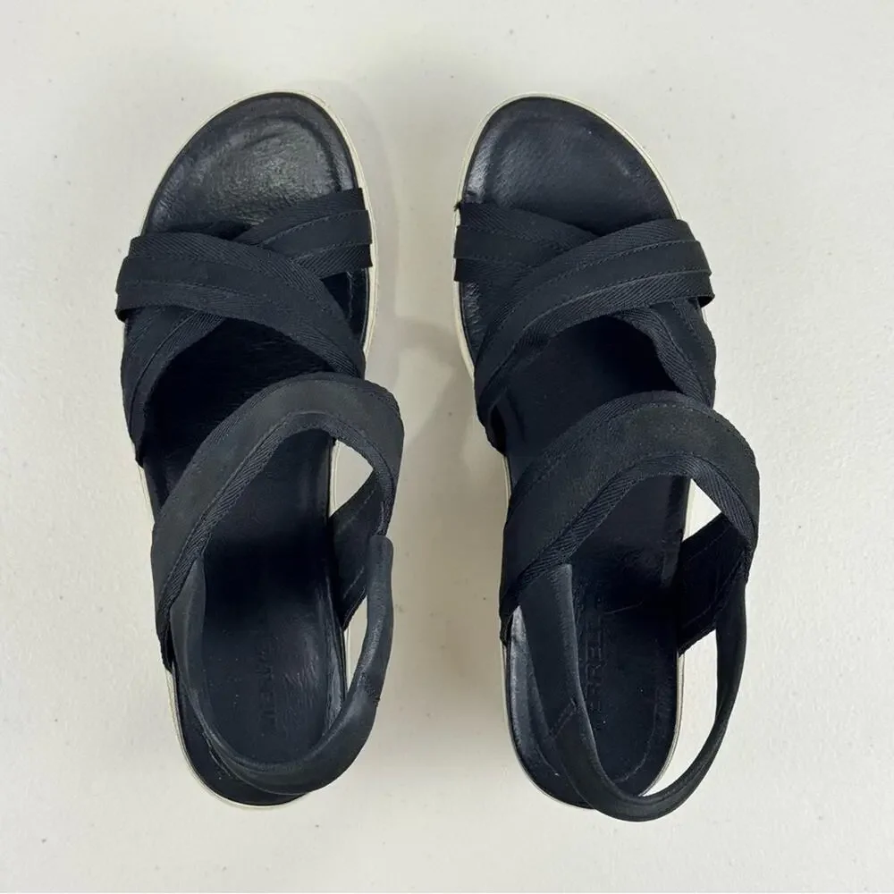 Merrell Women’s Kaiteri Wedge Black Strap Sandal Size 10 EUR 41 Outdoor Gorpcore